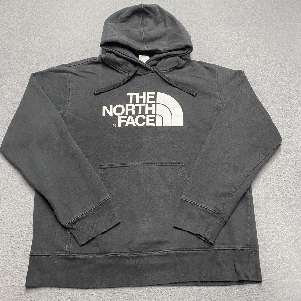 North Face Hoodie Mens Large Black Pullover Sweatshirt Logo Outdoors Streetwear